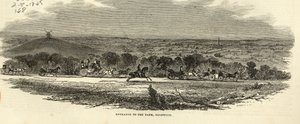 1845年8月2日の「The Illustrated London News」からのグッドウッド公園への入り口 作： English School